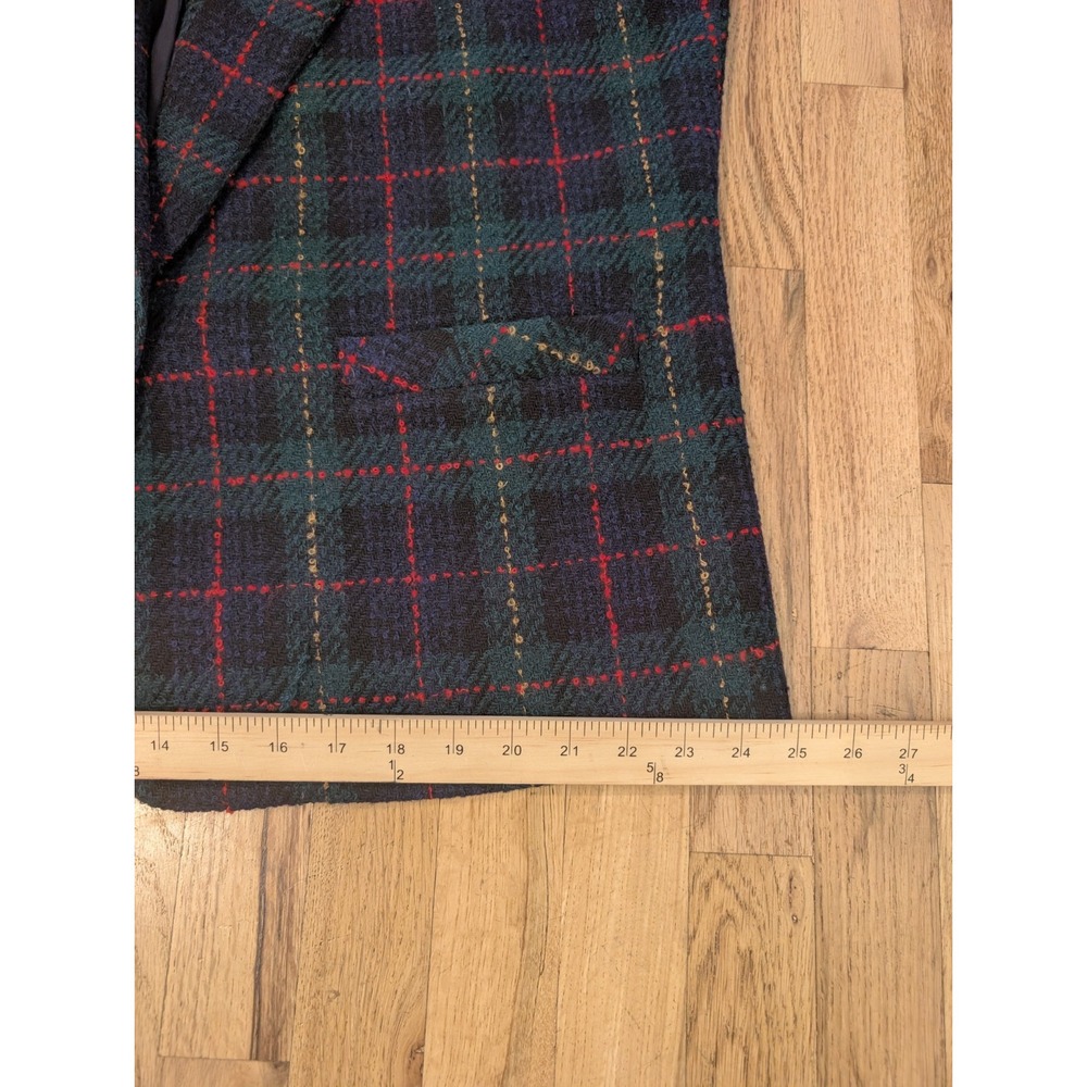 ALFRED DUNNER Navy Green Red Plaid Wool Jacket Blazer Womens XL VTG - Picture 9 of 16